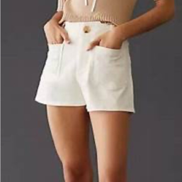 Mauve The Colette Denim Short White High-Waisted Shorts - Picture 1 of 7